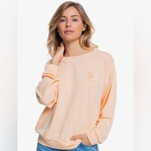 Roxy Peach Crewneck Sweatshirt with Shell Motif